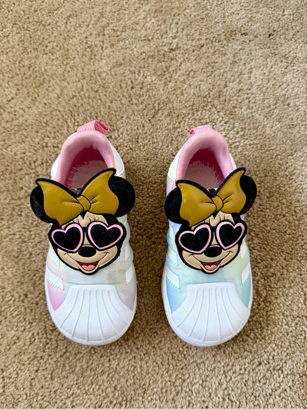adidas Kids Minnie Mouse Pastel Slip-On Sneakers - White/Pink/Blue/Yellow